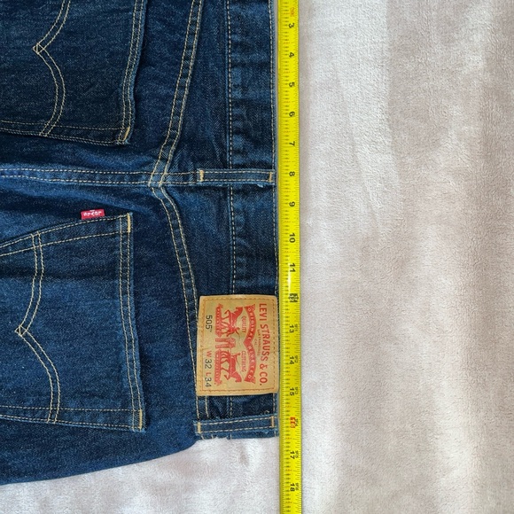 Levi's 505 Mens Original Regular Fit Jeans Straight Leg Dark Wash 32x34 - Picture 6 of 13